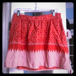Orange and white old navy skirt size M
